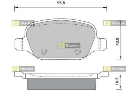 Колодки тормозные дисковые, к-кт. STAR LINE BD S382 (фото 1)