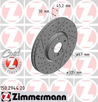 TARCZA HAMULC. MINI COOPER S 13- ZIMMERMANN 150.2944.20