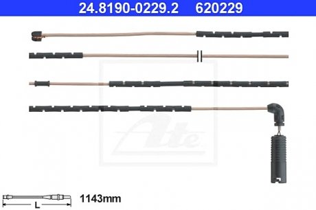 Сигнализатор, износ тормозных колодок ATE 24.8190-0229.2