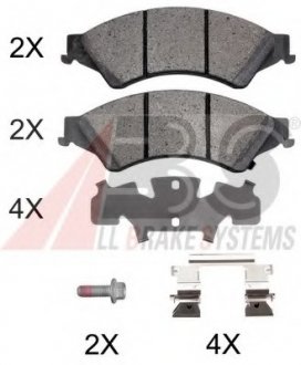 Комплект тормозных колодок, дисковый тормоз A.B.S. ABS 37973