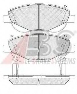 Комплект тормозных колодок, дисковый тормоз A.B.S. ABS 37736