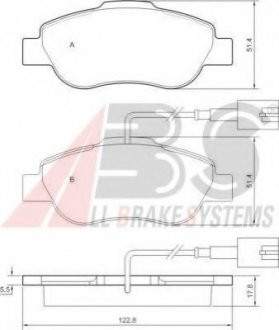 Комплект тормозных колодок, дисковый тормоз A.B.S. ABS 37594