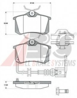 Комплект тормозных колодок, дисковый тормоз A.B.S. ABS 37334