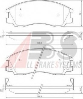 Комплект тормозных колодок, дисковый тормоз A.B.S. ABS 37323