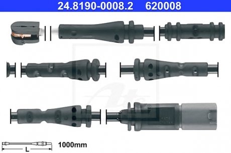 Сигнализатор, износ тормозных колодок ATE 24.8190-0008.2