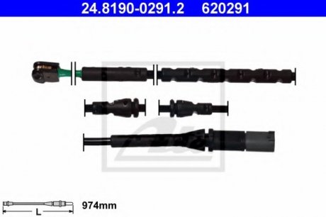 Сигнализатор, износ тормозных колодок ATE 24.8190-0291.2