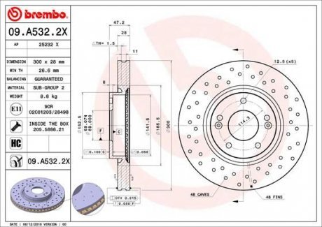 Тормозные диски BRE Brembo 09.A532.2X
