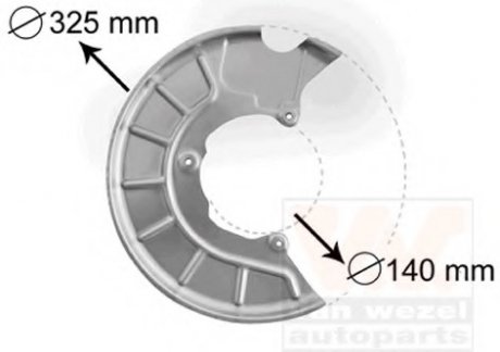 Відбивач, диск тормозного механизма Van Wezel 7622372 (фото 1)