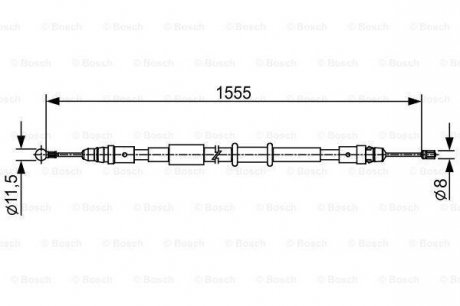 Трос, стояночная тормозная система BOSCH 1 987 482 552 (фото 1)
