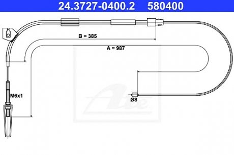 Трос, стояночная тормозная система ATE 24.3727-0400.2