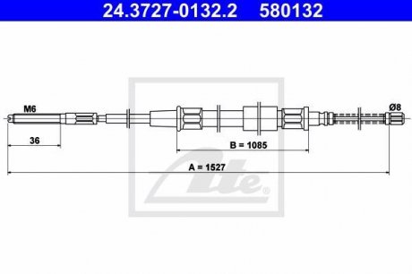 Трос, стояночная тормозная система ATE 24.3727-0132.2