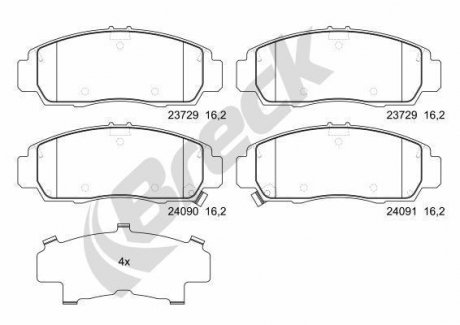 Гальмівні колодки, дискові BRECK 23729 00 701 00