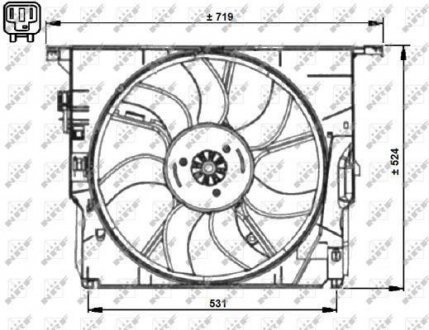 WENTYLATOR CHгODNICY BMW 5 F10 2,0/3,0D 10- NRF 47727