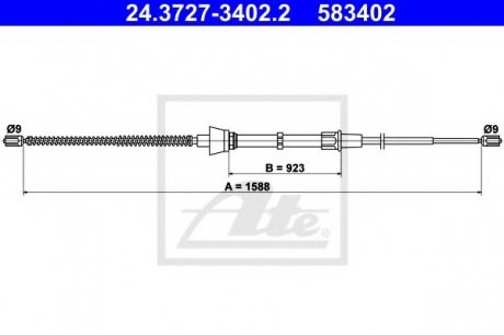 Трос гальмівний ATE 24.3727-3402.2