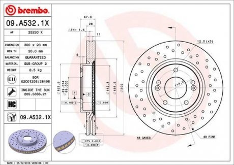 Гальмівні диски Brembo 09.A532.1X (фото 1)