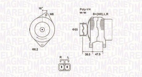 Alternator HYUNDAI, KIA Magneti Marelli 063731798010