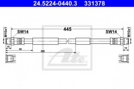 Przewєd ham./PRZ/ VW T4 90- /L+P/ ATE 24.5224-0440.3