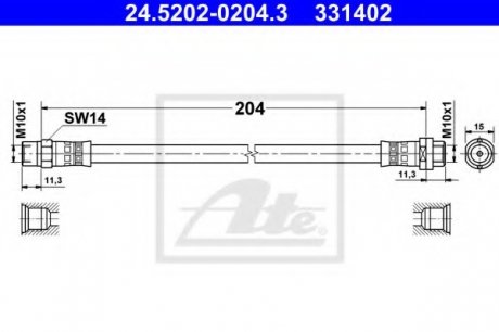 Przewєd ham.BMW 316 96- /L+P/ ty│ ATE 24.5202-0204.3