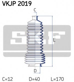 Комплект пылника, рулевое управление SKF VKJP 2019 (фото 1)