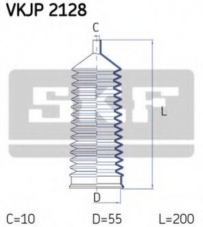 Пильник рульового механізму резиновый SKF VKJP 2128