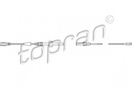Трос, стояночная тормозная система TOPRAN 109 813 (фото 1)