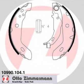 Комплект тормозных колодок ZIMMERMANN 10990.104.1 (фото 1)