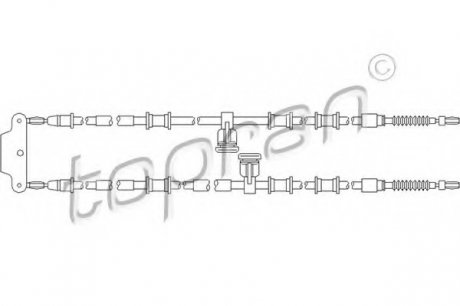 Трос, стояночная тормозная система TOPRAN 207 381