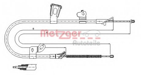 Трос, стояночная тормозная система METZGER 171078