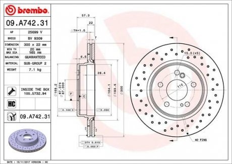 Тормозные диски Brembo 09.A742.31 (фото 1)