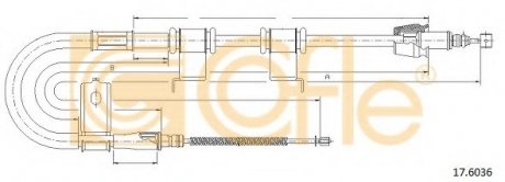 Трос, стояночная тормозная система COFLE 17.6036