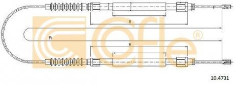 Трос, стояночная тормозная система COFLE 10.4731 (фото 1)