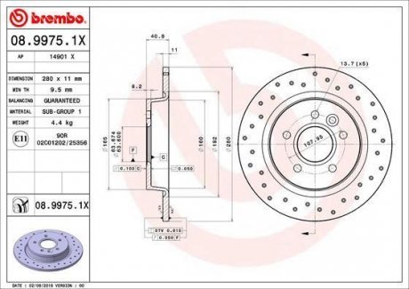Гальмівні диски Brembo 08.9975.1X (фото 1)