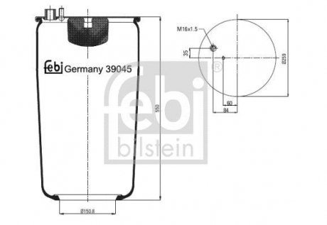 Кожух пневматической рессоры BILSTEIN FEBI 39045