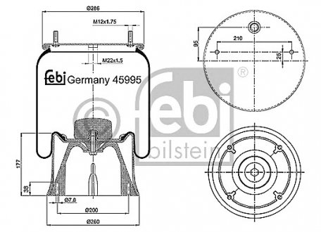 Кожух пневматической рессоры BILSTEIN FEBI 45995