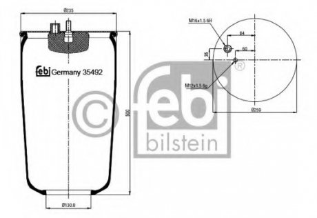 Кожух пневматической рессоры BILSTEIN FEBI 35492