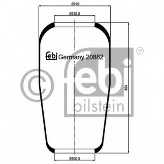 Кожух пневматической рессоры BILSTEIN FEBI 20882