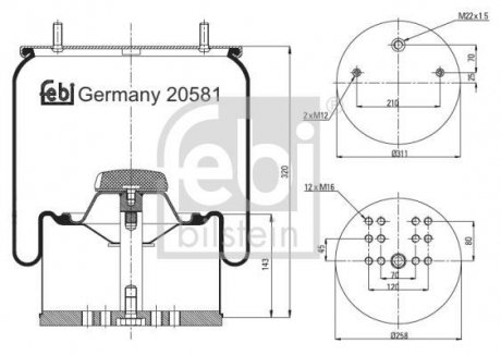 Кожух пневматической рессоры BILSTEIN FEBI 20581