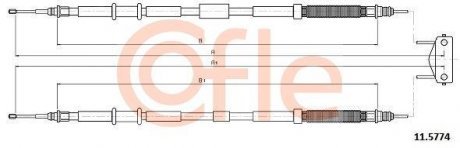 Трос, стояночная тормозная система COFLE 11.5774
