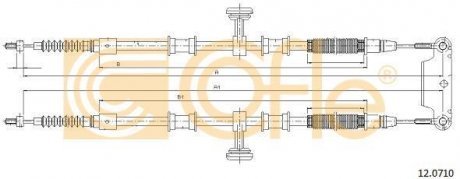 Трос, стояночная тормозная система COFLE 12.0710
