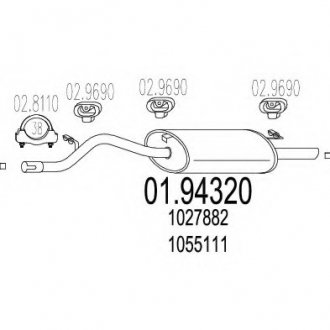 Глушитель выхлопных газов конечный MTS 01.94320