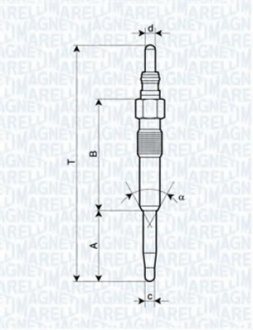 Свеча накаливания Magneti Marelli 062900038304