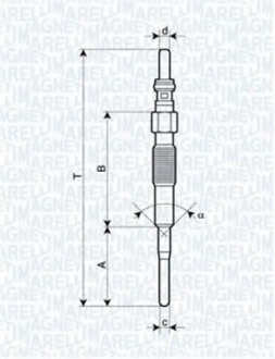 Свеча накаливания Magneti Marelli 062900079304