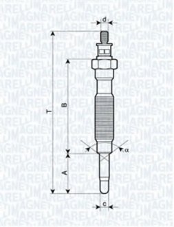 Свеча накаливания Magneti Marelli 062900072304