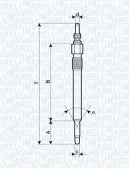 Свеча накаливания Magneti Marelli 062900057304