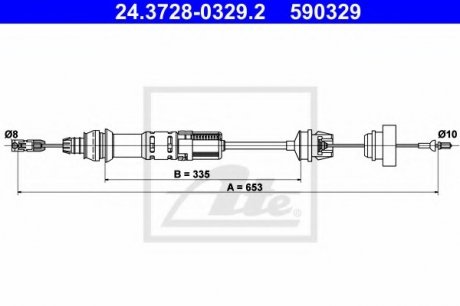 Трос, управление сцеплением ATE 24.3728-0329.2