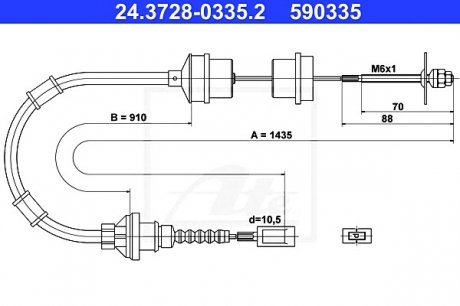 Трос, управление сцеплением ATE 24.3728-0335.2