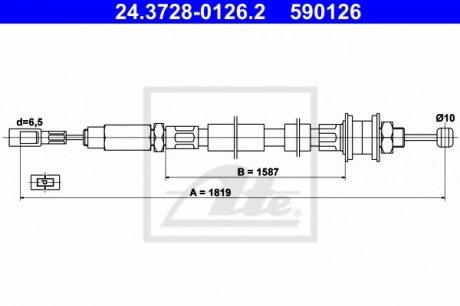 Трос, управление сцеплением ATE 24.3728-0126.2