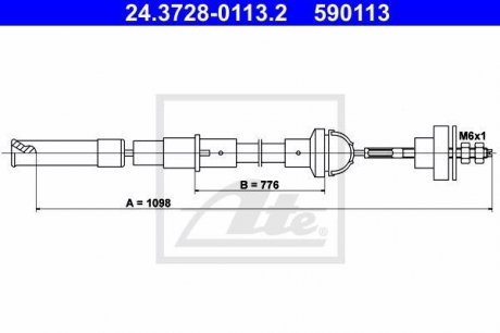 Трос, управление сцеплением ATE 24.3728-0113.2