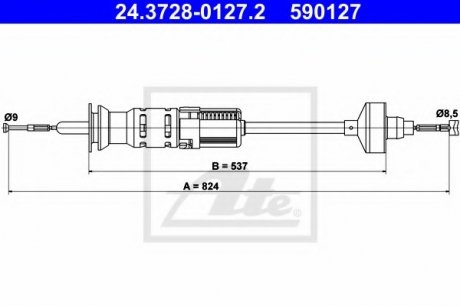 Трос, управление сцеплением ATE 24.3728-0127.2