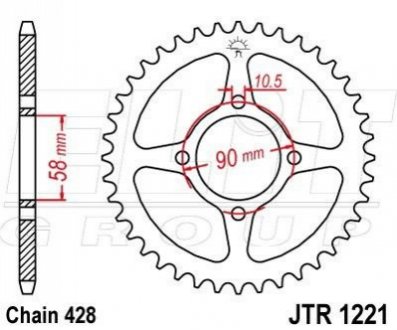 Звезда задняя 45Z CB125 F `15- ELIT 111-349-45